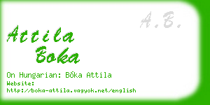 attila boka business card